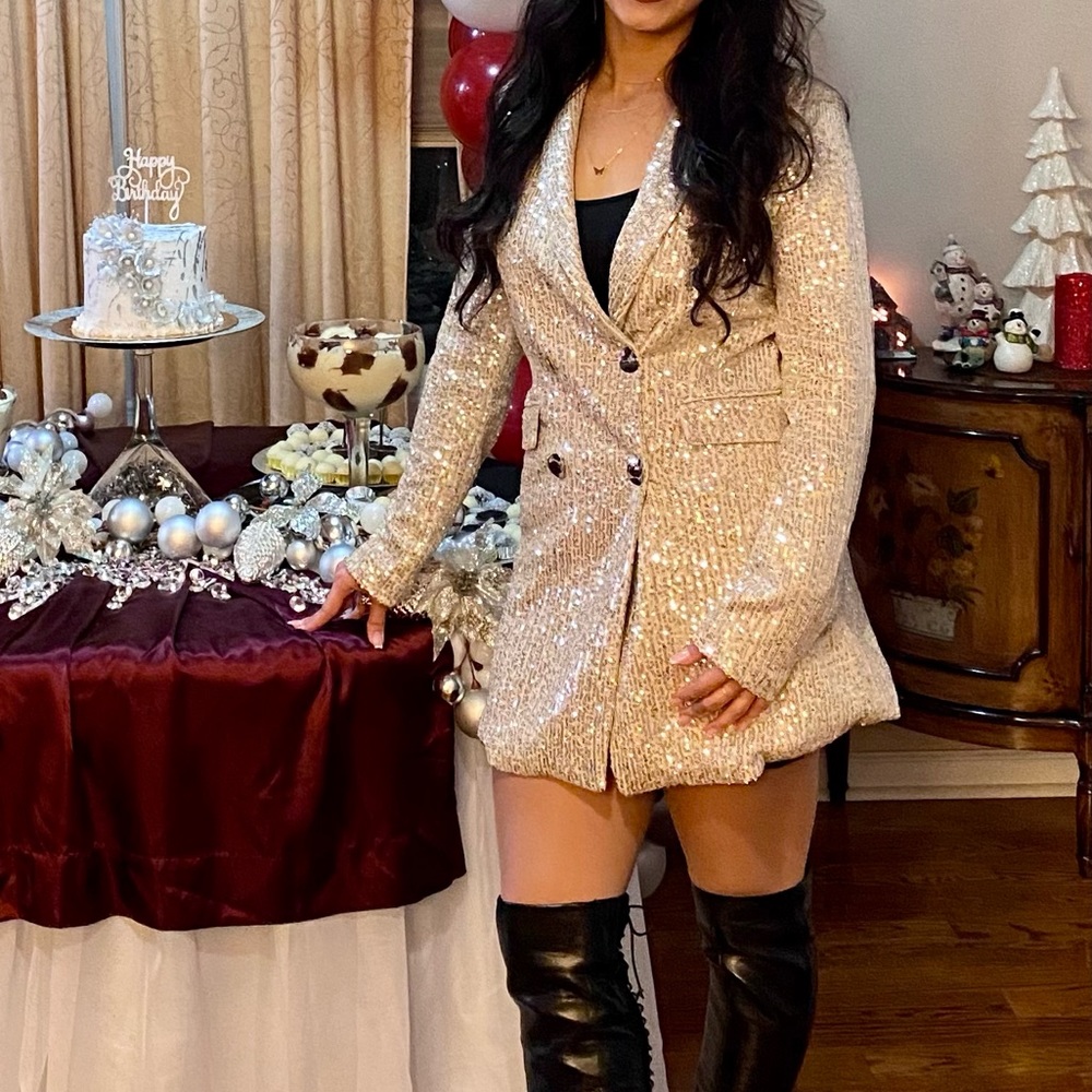 Sequin blazer dress